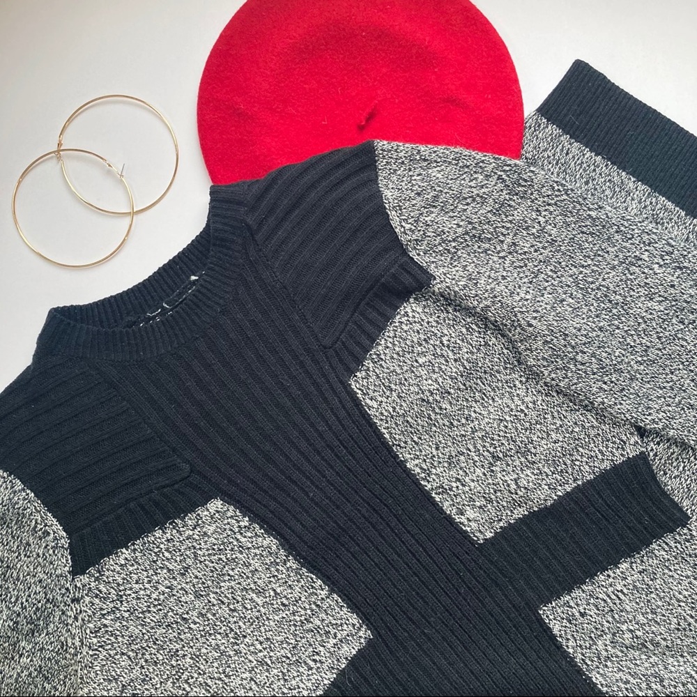 Color Blocked Sweater Dress
